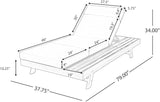 Lounge Chaise Set with Headrest and Side Space for Outdoor Relaxation, Acacia Wood Frame with Water-Resistant Cushions - Photo 2