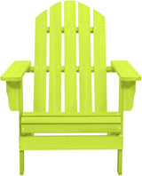 Solid Fir Wood Green Adirondack Chair Outdoor Patio Furniture with Sturdy Frame Comfortable Seating for Garden Backyard - Photo 3