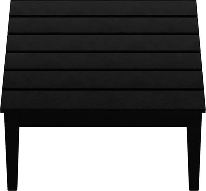 WestinTrends Ashore Outdoor Coffee Table, 32 Inch All Weather Poly Lumber Adirondack Patio Coffee Table Square Low Table, Black