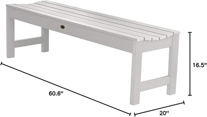 highwood Lehigh Picnic Garden Bench, 5 feet, White