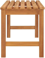 Bench Brown Solid Teak Wood 45 in Strong Bench Rectangular Garden Seating Patio Furniture - Photo 6