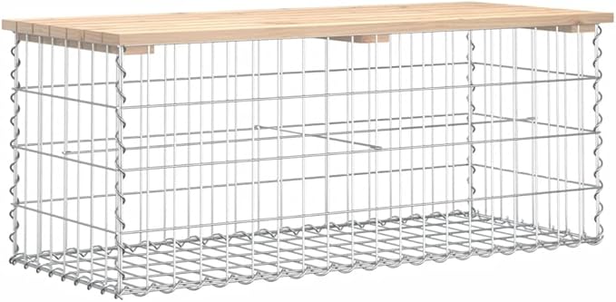 Garden Bench 40.6 x 40.6 x 16.5 in Solid Pinewood with Galvanized Steel Frame Rustic Outdoor Seating for Patio Porch Park Terrace