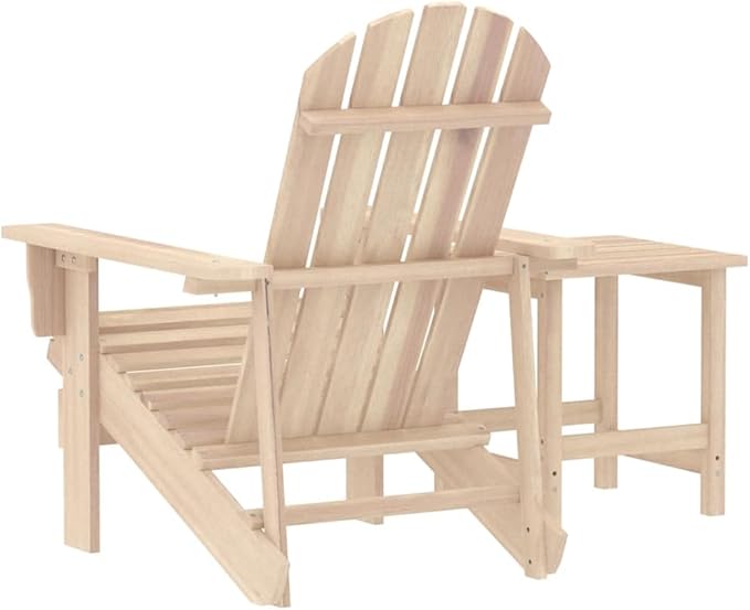 Natural Wood Adirondack Chair Set with Table - Photo 6