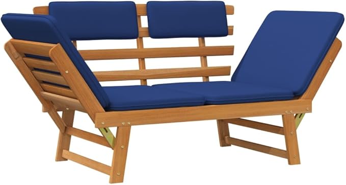 Patio Bench with Cushions, Bench with Backrest, Garden Bench, Park Bench for Patio, Garden, Yard, Lawn - Photo 5