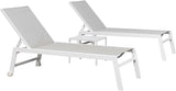 PURPLE LEAF Oversize Chaise Lounge Chair Outdoor 2 Pieces White Aluminum Lounge Chair with Wheels and Table for Pool - Photo 9