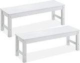 Psilvam Outdoor Bench, Two Person Poly Lumber Porch Bench, Weatherproof Garden Bench That Never Rot and Fade - Photo 1