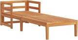 Acacia Wood Sun Lounger with Cushions, Patio Outdoor Chaise Lounge Chair for Poolside Garden Backyard - Photo 4