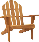 Solid Teak Wood Adirondack Chair for Outdoor Relaxation, Durable Garden Patio Furniture with Wide Arms and Slanted Back - Photo 3