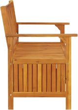 vidaXL 47.2" Patio Storage Bench, Solid Acacia Wood - Photo 7