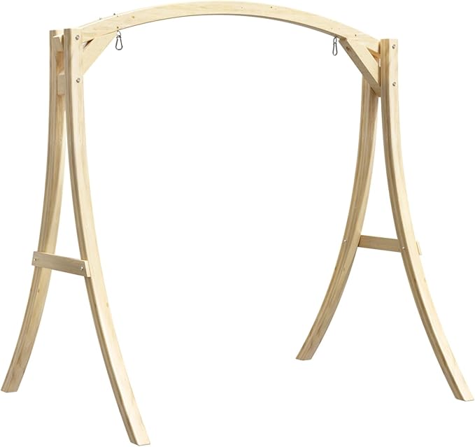 VINGLI Outdoor Wooden Swing Frame, Heavy Duty 1000 LBS A-Frame Swing Stand with Farmhouse Cottage Style - Photo 1