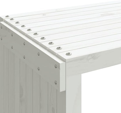 Garden Bench White Solid Pine Wood Large Extendable Backyard Furniture Patio Furniture Outdoor Seating Outdoor Seating for Outdoor Courtyard Yard Deck