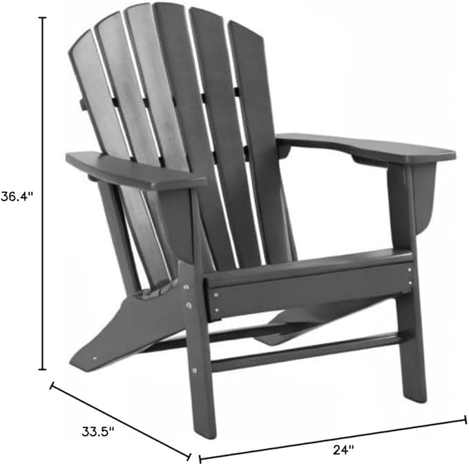 WestinTrends Dylan Outdoor Adirondack Chair (Set of 2), Gray