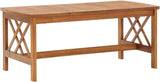 Solid Acacia Wood Garden Bench, Outdoor Patio Lounge Seating - Photo 5