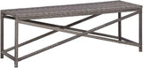 47.2 Inch Outdoor Garden Bench, Weather-Resistant PE Rattan Patio Seating with Powder-Coated Steel Frame - Photo 1