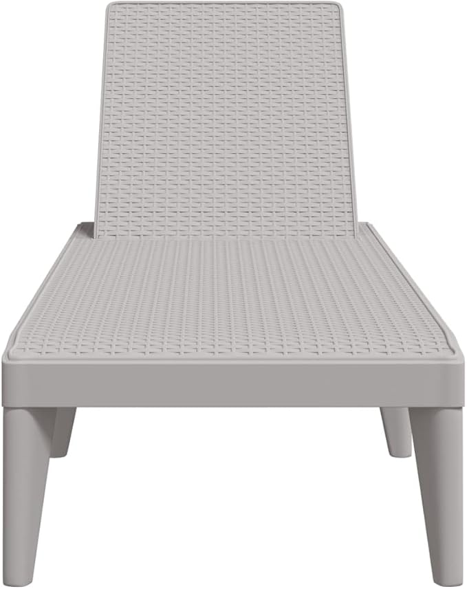 Foldable Sun Lounger Outdoor Chaise 73x24x11in Polypropylene Poolside Recliner Grey Lightweight Beach Lounge Chair for - Photo 4