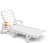 Mdeam 6-Position Lounge Chair Outdoor, 22" W Oversized Sun Tanning Chair, 500LBS Capacity - Photo 1