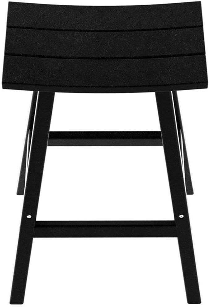 Costaelm All-Weather Bar Stools Set of 2, 29" Height Outdoor Bar Stools, Adirondack Poly Patio Bar Stool for Patio, Deck, Kitchen Counter and Garden, Black