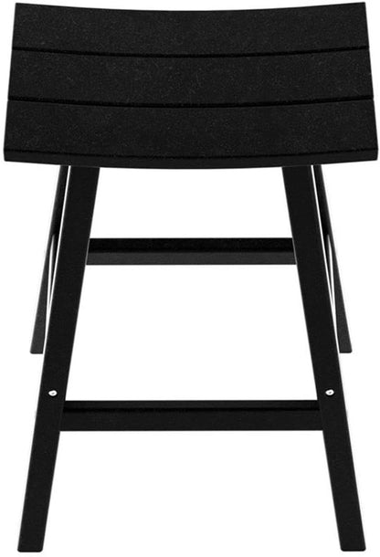 Costaelm All-Weather Bar Stools Set of 2, 29" Height Outdoor Bar Stools, Adirondack Poly Patio Bar Stool for Patio, Deck, Kitchen Counter and Garden, Black