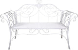 Outdoor Bench, Metal Garden Bench, Romance Two Seat Bench for Front Porch, Patio, Park and Yard(White) - Photo 1