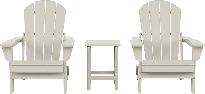 Costaelm 3 piece Patio Set, Outdoor Modern Adirondack Table and Chairs - Photo 1
