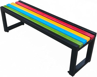Park Bench All-Weather Outdoor Benches Metal Frame Wooden Seating Garden Bench 860 lbs Capacity 2-3 Person Chair Furniture for Patio, Balconies, Lawn, Yard, Schools(Black,39inch)