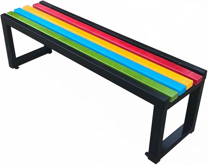 Park Bench All-Weather Outdoor Benches Metal Frame Wooden Seating Garden Bench 860 lbs Capacity 2-3 Person Chair Furniture for Patio, Balconies, Lawn, Yard, Schools(Black,70.8inch)