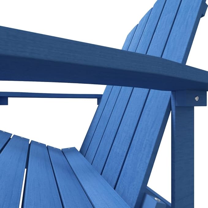 Aqua Blue Garden Adirondack Chair High Density Polyethylene Durable Outdoor Furniture for Patio and Garden Relaxation - Photo 7