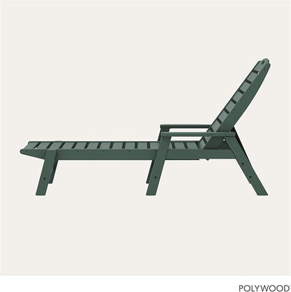 POLYWOOD Nautical Chaise, Green