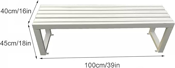 Backless Outdoor Bench, Pure Wrought Iron Metal Garden Bench with Reserved Fixing Holes for Yard Porch Balcony Park(Yellow,100cm/39in)