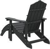 Garden Adirondack Chair with Footstool Anthracite HDPE Standard Size Detachable for Patio Balcony Outdoor Relaxation - Photo 6