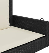 Black PE Rattan Swing Bench with Removable Cushions for Patio - Photo 8