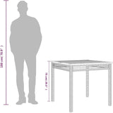 Square Garden Table 31.5 Inch, Outdoor Patio Dining Table with Powder-Coated Steel Frame and PE Rattan for Backyard - Photo 9