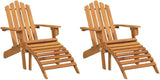 Solid Acacia Wood Folding Adirondack Chair Set of 2 - Photo 2