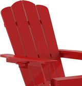 Flash Furniture Newport Adirondack Chairs with Cup Holders, Weather Resistant Poly Resin Adirondack Chairs, Set of 2 - Photo 7