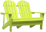 Solid Fir Wood 2-Seater Adirondack Garden Chair in Green - Photo 1
