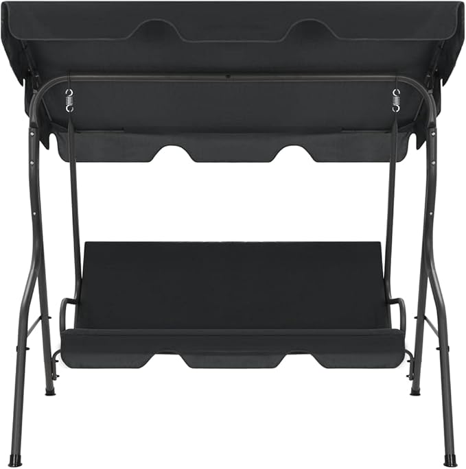Outdoor Furniture, Accommodating 2 People, with Armrests, Outdoor Swing Bench, Roof with Sunshade, Sturdy Metal Frame - Photo 2