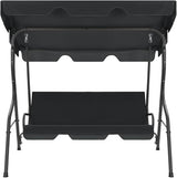 Outdoor Furniture, Accommodating 2 People, with Armrests, Outdoor Swing Bench, Roof with Sunshade, Sturdy Metal Frame - Photo 2