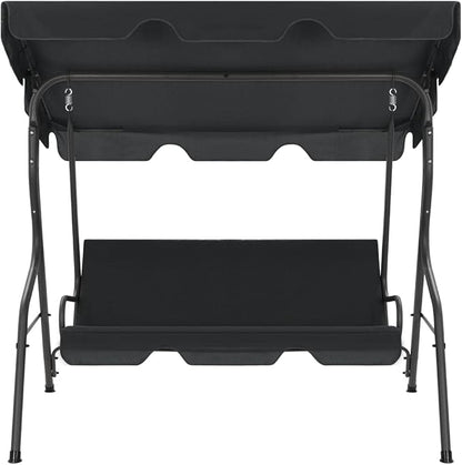 Outdoor Furniture,Accommodating 2 People,with Armrests,Outdoor Swing Bench,Roof with Sunshade,Sturdy Metal Frame,for Poolside,Yard,Garden,Deck,Garden Swing Bench Anthracite 66.9"x43.3"x60.2"
