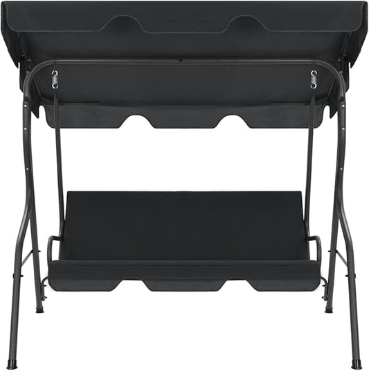 Outdoor Furniture,Accommodating 2 People,with Armrests,Outdoor Swing Bench,Roof with Sunshade,Sturdy Metal Frame,for Poolside,Yard,Garden,Deck,Garden Swing Bench Anthracite 66.9"x43.3"x60.2"