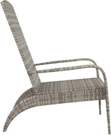 Grey Poly Rattan Adirondack Chair with Powder-Coated Steel Frame for Outdoor Patio and Garden - Photo 5