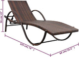 25x76in Adjustable PE Rattan Sun Lounger with Cushion - Photo 2