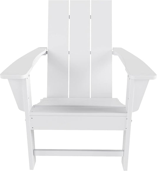 WestinTrends Ashore Modern Outdoor Folding Adirondack Chair, White