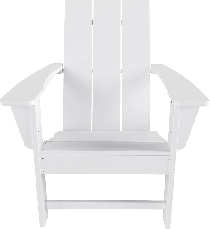 WO Home Furniture HDPE Adirondack Chair Folding Poly Lumber All Weather UV/Fade Resistant Heavy Duty for Patio, Backyard, Balcony, Garden, Lawn (White)…