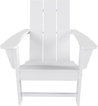 WO Home Furniture HDPE Adirondack Chair Folding Poly Lumber All Weather UV/Fade Resistant Heavy Duty for Patio, Backyard, Balcony, Garden, Lawn (White)…