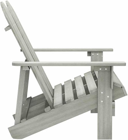 Solid Fir Wood 2-Seater Garden Adirondack Chair Grey Durable Outdoor Furniture for Patio Relaxation with Rustic Aesthetic and Ergonomic Comfort Design