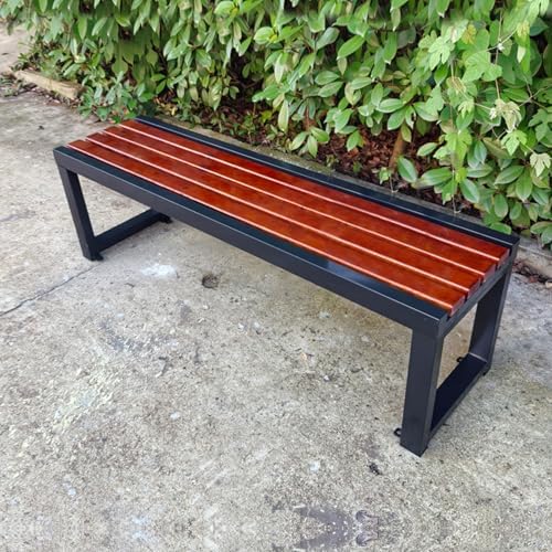 Weatherproof Metal Garden Bench, 500kg Capacity Outdoor Seating for Patio, Lawn, Park, Porch & Yard, Durable Wood Plastic Design, 150cm/59in Long
