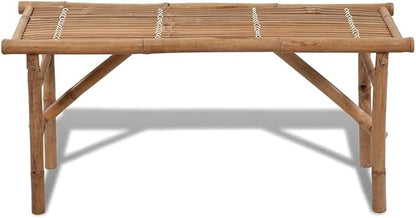 Natural Bamboo Folding Garden Bench for Outdoor Patio and Indoor Spaces, Medium Size Foldable Design with Weather-Resistant Durable Construction, Comfortably Seats Two
