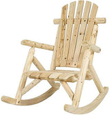 Outdoor Wooden Log Adirondack Rocker, Rocking Chair, Natural Wood - Adirondack Style - Photo 1
