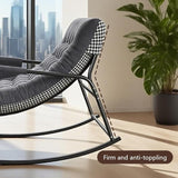 Oversized Rocking Chair with Cushion and Armrests, Lounge Rocker Recliner for Living Room, Bedroom, Patio, Porch - Photo 7