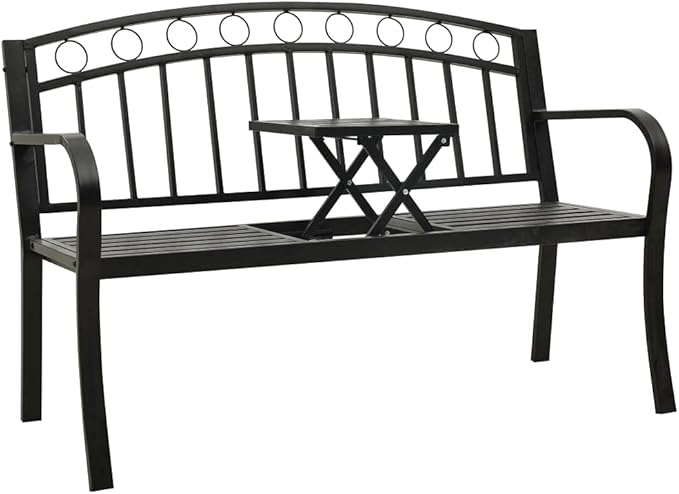 Garden Bench Outdoor Bench Patio Bench Cushions for Outdoor, Park, Yard, Entryway, Iron Metal Frame Furniture - Photo 1